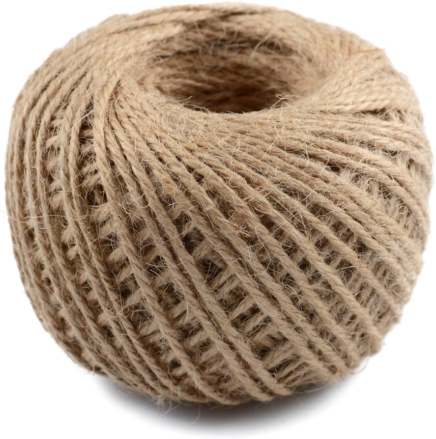 328 Feet Natural Jute Twine 3 Ply Gift Wrapping String DIY Rope Garden Twine Cord for Arts Crafts and Gardening Applications-VerdiqueGarden