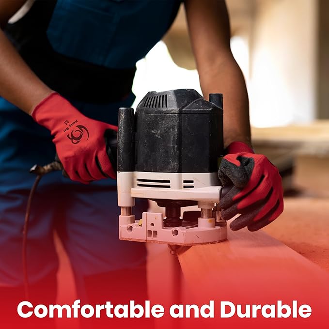 10 OR 20 Pairs Work Gloves–Heavy Duty Rubber Coated Safety Work Gloves–Multipurpose Gloves-VerdiqueGarden