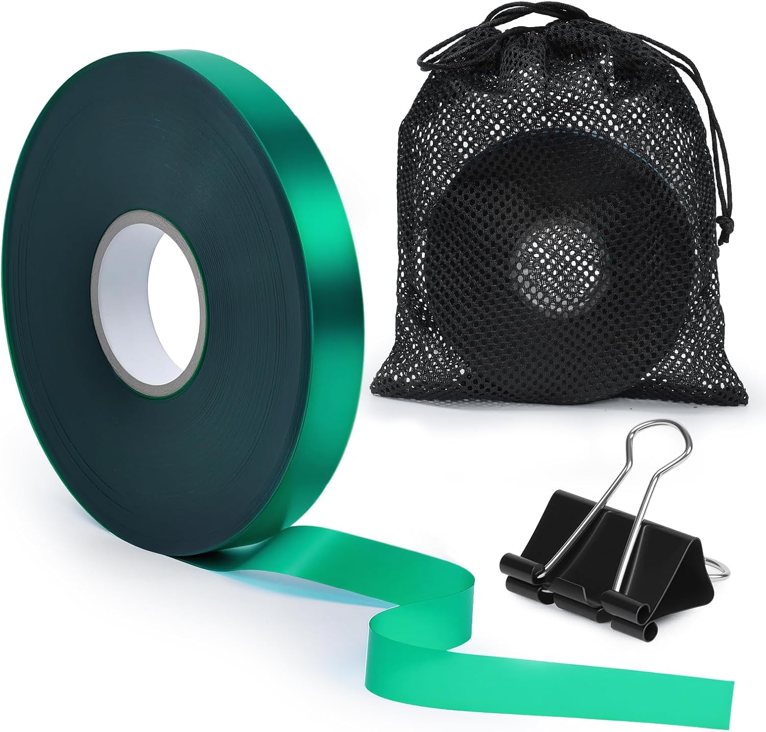 Stretch Plant Tie Tape – Reusable PVC Garden Ties for Plants, Green Flexible Garden Tape for Branches, Vines, Shrubs, Flowers, Trees, Indoor & Outdoor Use (196 ft)-VerdiqueGarden