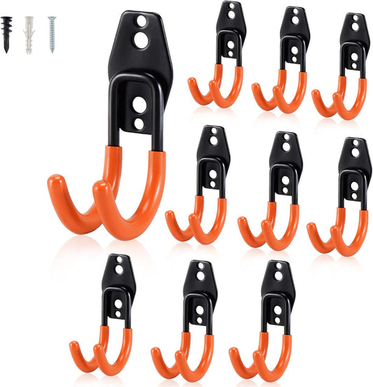 AOBEN Garage Hooks Heavy Duty, Steel Garage Storage Hooks, Utility Tool Hangers and Combinable Wall Mount for Organizing Ladders, Bikes, Hoses, and More Equipment (Small J, 10 Pack)-VerdiqueGarden