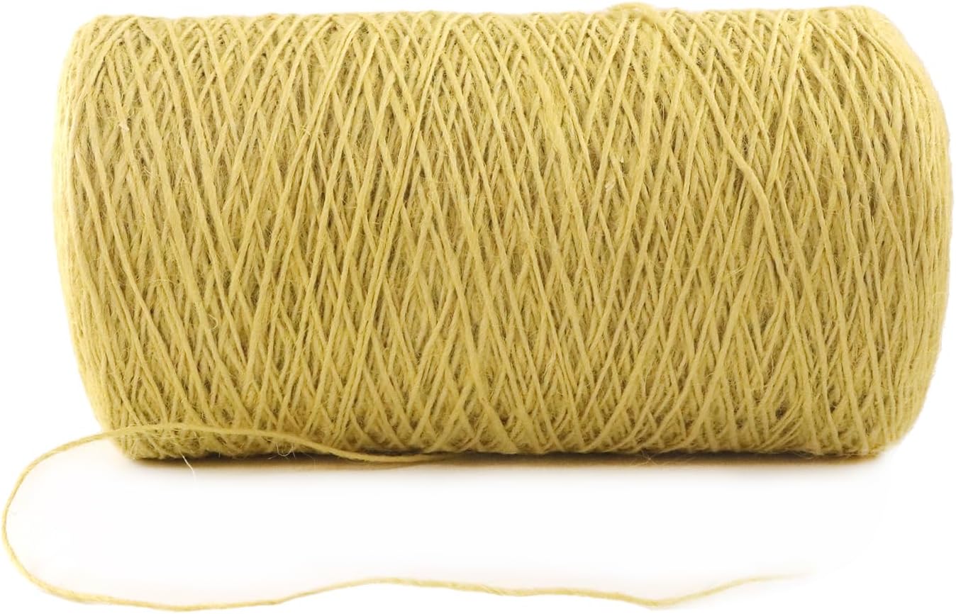 1mm x 1000 Feet Yellow Jute Rope, Twine for Gardening Tomato Climbing Plant Tie Floristry Crafts Gift Wrapping Packing Decor-VerdiqueGarden