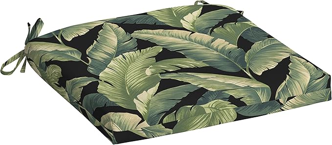 Arden Indoor/Outdoor Seat or Rocking Chair Cushion, 19 x 18, Water Repellent, Rain Proof, Fade Resistant Cushion for Rocking or Dining Chairs Onyx Cebu-VerdiqueGarden