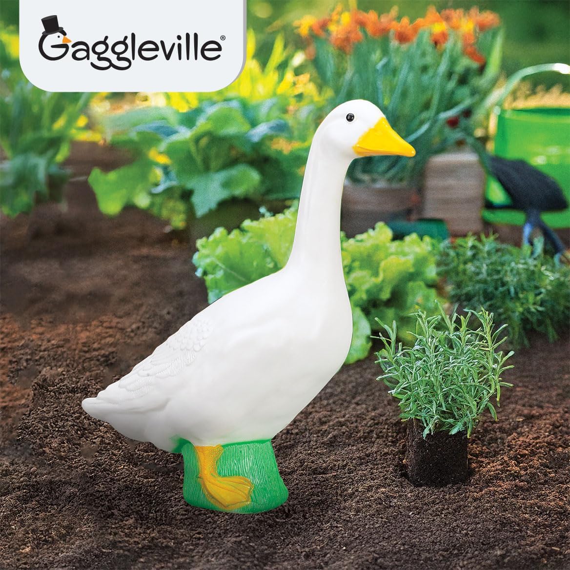 Fox Valley Traders Gaggleville Porch Goose Baby Statue – Charming 17" Outdoor Decorative Figurine for Garden, Patio, or Entryway Accent-VerdiqueGarden