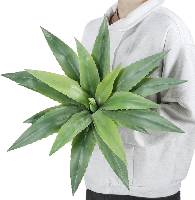 Velener 24 Inch Tall UV Resistant Artificial Agave Plant - Realistic Faux Succulent for Indoor & Outdoor Decor, Perfect for Home, Office, and Housewarming-VerdiqueGarden