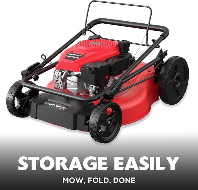 PowerSmart Self Propelled Gas Lawn Mower, 21-Inch with 170cc 4-Cycle OHV Engine 2-in-1 Rear-Wheel Drive Lawnmower with Bagging-VerdiqueGarden