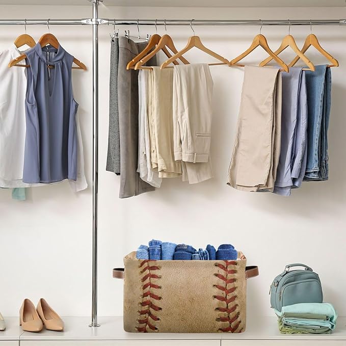 Baseball Rectangular Storage Basket Organizer Bin Shelf Baskets For Home Office Dorm-VerdiqueGarden