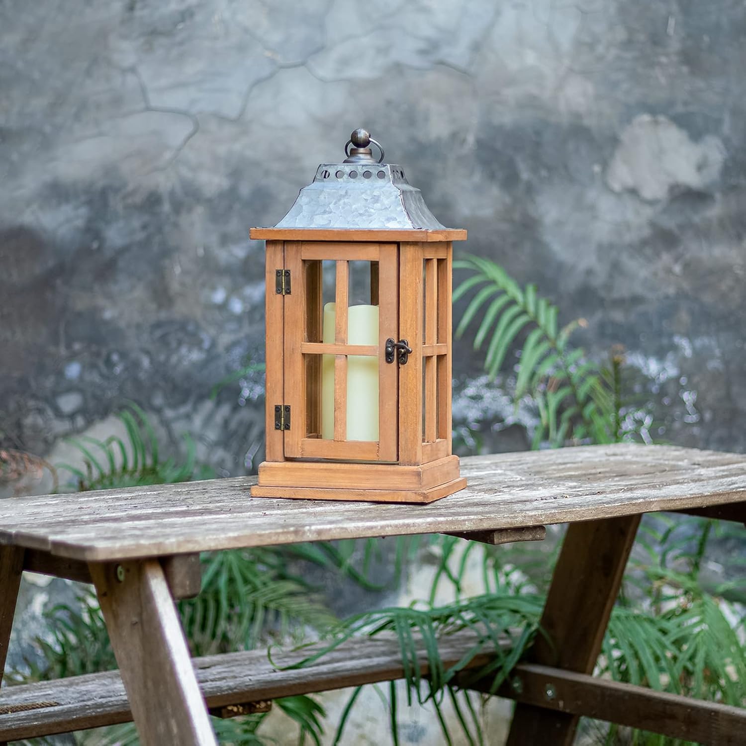 Bdor Lantern Decorative (Set of 2) - 15in IP65 Waterproof Vintage Style Candle Lantern, Decorative Lanterns for Home Decor, Indoor Outdoor, Front Porch, Garden, Farmhouse Weddings Style (No Candles)-VerdiqueGarden