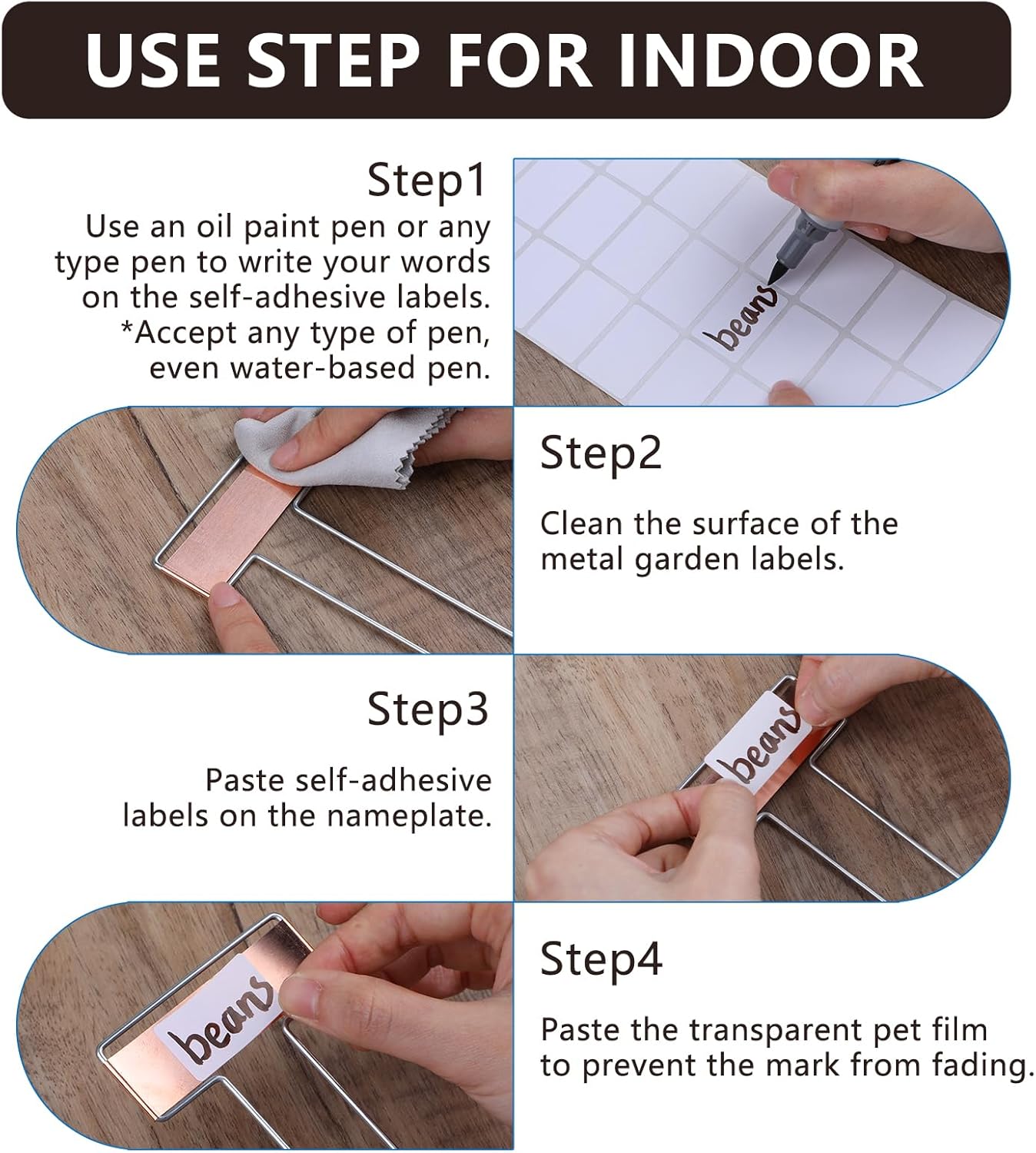 32 PCS Metal Plant Labels - Copper Garden Stakes, High Copper Plate Plant Name Tags, Metal Plant Labels for Flowers, Vegetables, Seedlings, Seed, Etc (Purple)-VerdiqueGarden