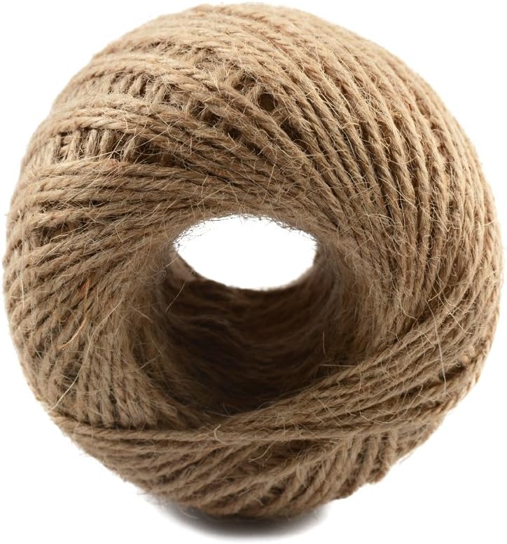 328 Feet Natural Jute Twine 3 Ply Gift Wrapping String DIY Rope Garden Twine Cord for Arts Crafts and Gardening Applications-VerdiqueGarden