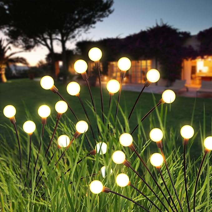 Solar Garden Lights Outdoor, 10 Pack 60LED Waterproof Solar Powered Lights for Yard Pathway Patio, Swaying Lawn Decor as Gardening Gifts for Women Holiday-VerdiqueGarden