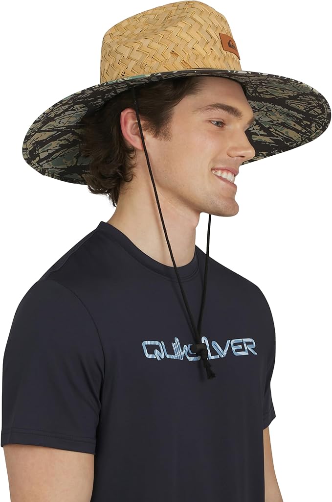 Quiksilver Men's Wide Brim Outdoor Lifeguard Straw Sun Hat-VerdiqueGarden