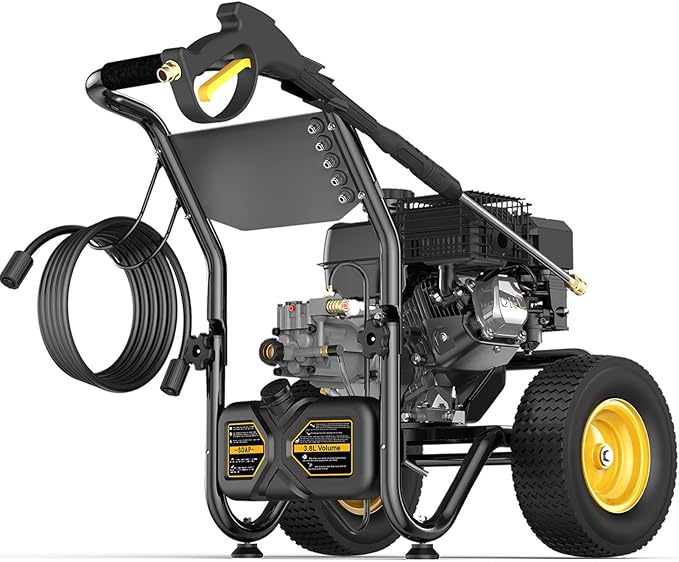 Heavy-Duty Gas Pressure Washer, 3600Psi at 2.7Gpm Power Washer,Portable, 30feet Pressure Hose,Industrial Style,Axial Cam Pump, for Siding, Driveway, House, Car, RV, Paint Preparation etc-VerdiqueGarden