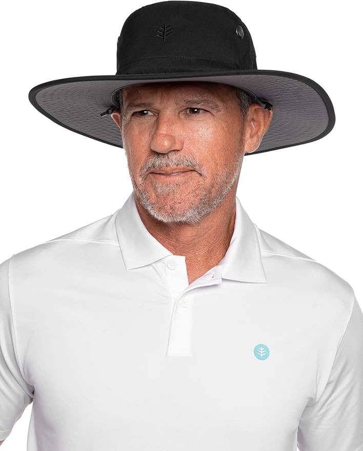 Men's Shapeable Wide Brim Hat - UPF 50 Sun Protection - Maximum Coverage on Your Next Adventure - Sun Fearless Leo Hat-VerdiqueGarden