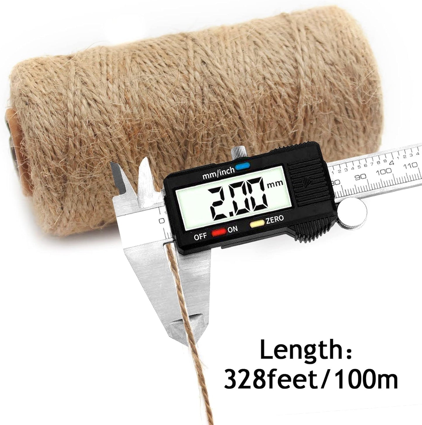 Anvin 984 Feet Cotton Twine Natural Jute Twine Packing Twines Bakers Twine Kraft Twine Wrapping Butchers Baking Arts and Crafts Gardening(Pack of 3, 10 Ply 2mm Thick)-VerdiqueGarden