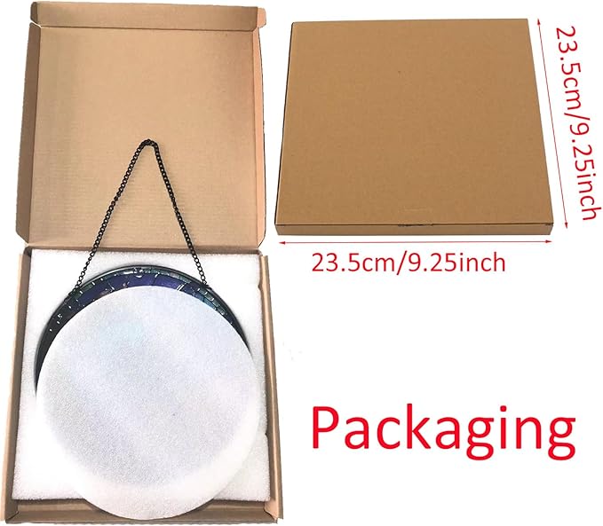 Hummingbirds Pattern Stained Glass Suncatchers for Windows,Hanging Stained Glass Suncatcher,20cm/7.87inch Hand-Painted Sun Catcher Garden Hangings Painted Glass Panel Decor Themed Gift-VerdiqueGarden