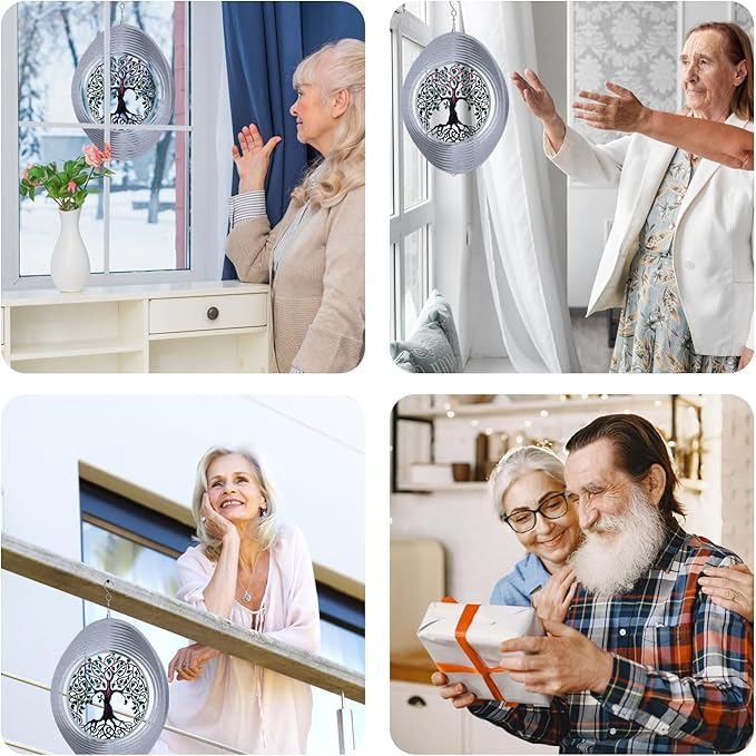 Tree of Life Wind Spinners for Yard and Garden, Metal Ornaments for Garden Décor, Outdoor Wind Spinner, Tree of Life Gifts, Outdoor Garden Decoration, 15 inch Tree of Life Wall Décor by ISEO-VerdiqueGarden