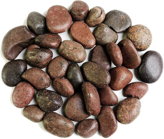 HappyFiller Natural Decorative Red Pebbles Polished Gravel Rocks Stones for Aquarium,Fish Turtle Tank,Outdoor Indoor Plants Top Dressing,Succulents Soil Cover,Garden Landscaping,10 LB