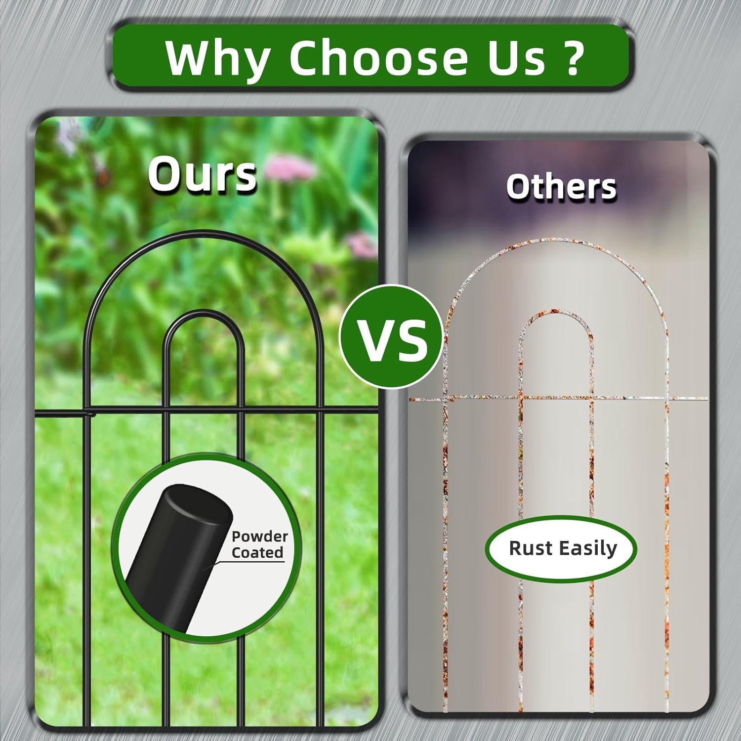 Garden Fence Border 32inX20ft Black Metal Wire Garden Fencing Panel Outdoor Folding Decorative Fences Flower Lawn Edging for Landscape Patio Yard-VerdiqueGarden