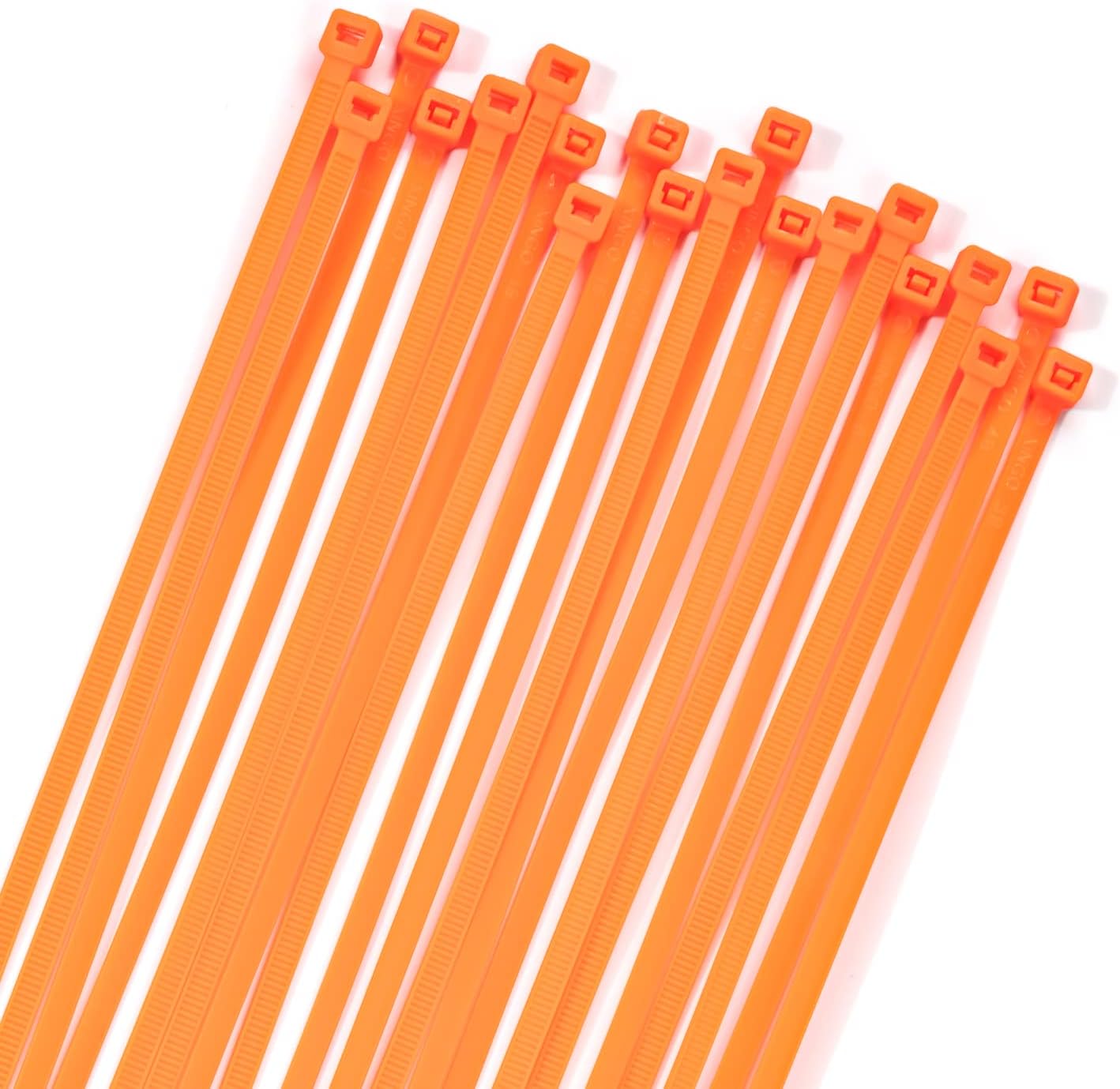 XINGO 100PCS Cable Zip Ties Heavy Duty, Premium Nylon Plastic Wire Ties with 50 Pounds Tensile Strength, Self-Locking Black Nylon Zip Ties for Indoor and Outdoor (14 inch, Orange)-VerdiqueGarden