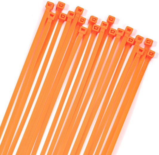XINGO 100PCS Cable Zip Ties Heavy Duty, Premium Nylon Plastic Wire Ties with 50 Pounds Tensile Strength, Self-Locking Black Nylon Zip Ties for Indoor and Outdoor (6 inch, Orange)-VerdiqueGarden