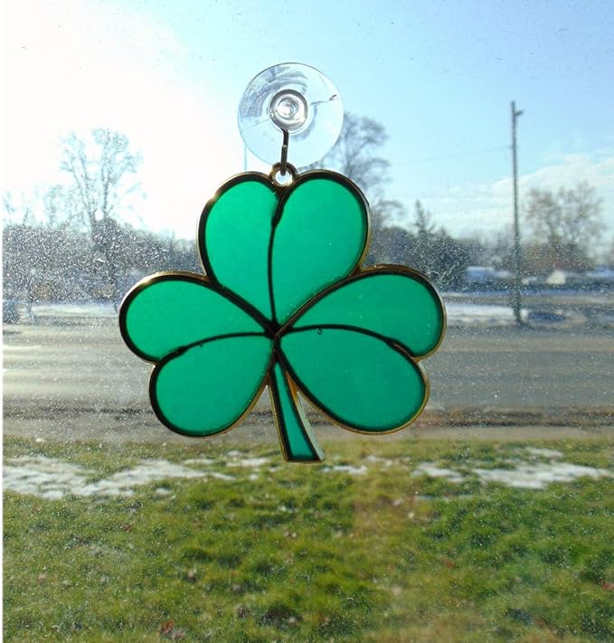 Shamrock Suncatcher Gift Set Irish Blessing Prayer Card and Irish Sun Catcher-VerdiqueGarden
