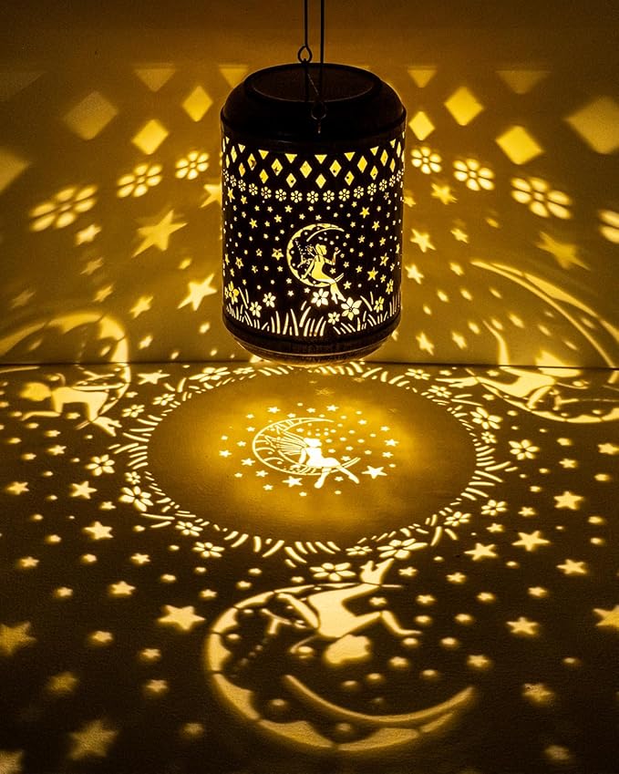 Solar Lanterns Outdoor Hanging Waterproof,2Pack Fairy Garden Decor Gifts for Women Mom, Solar Lights Metal Fall Decoration Outside for Yard, Patio,Garden,Backyard,Porch-VerdiqueGarden