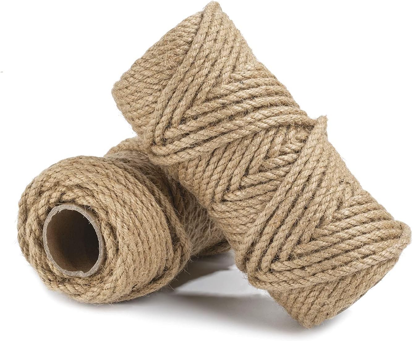 100 Feet 5mm Jute Twine, Heavy Duty Jute Rope, Natural Hemp Rope for DIY Arts Crafts, Gardening, Bundling，Home Decorating, Cat Scratching Post-VerdiqueGarden