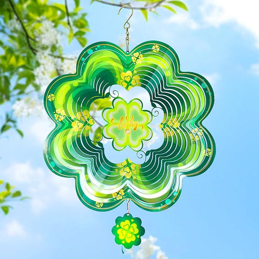 St Patricks Day Metal Wind Spinners St. Patrick's Hanging Gifts for Women Mom Grandma,12inch Wind Spinner for Home Party Ornament Spring Outdoor & Indoor Decorations-VerdiqueGarden