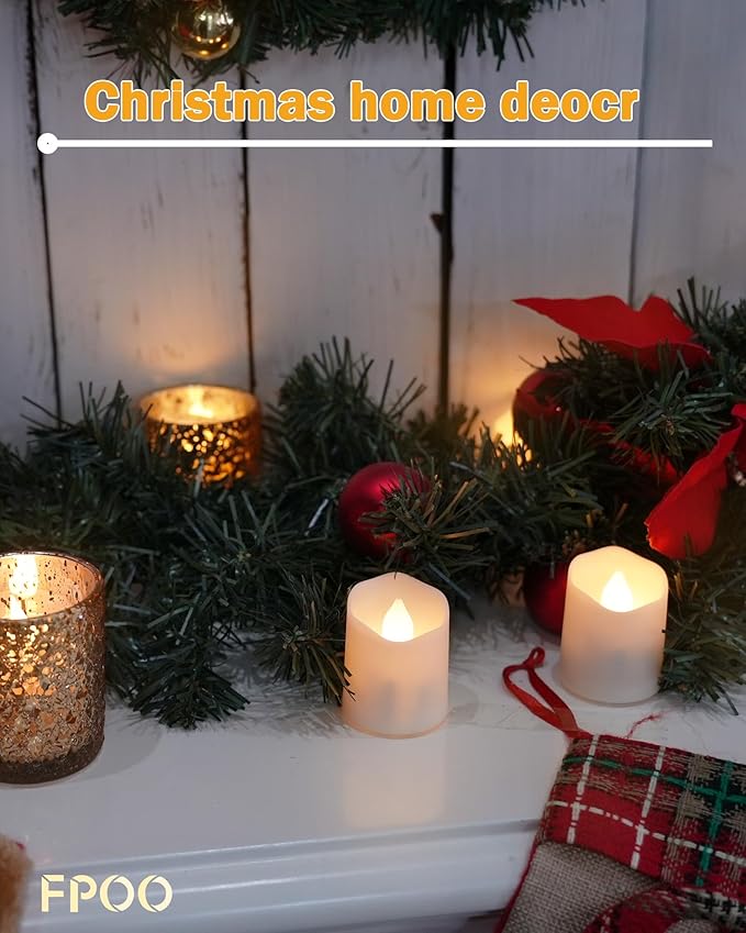 12 PCS Rechargeable Candles Flameless Tea Lights with Remote, USB LED Tealights with Timer Flickering Fake Candle, Votive Tea Light for Halloween, Holiday, Christmas, Party, Home Decorations-VerdiqueGarden