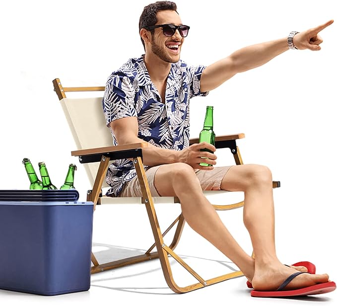 Outvita Portable Folding Camping Chair, 2pcs Ultralight Low Beach Chair, Durable Aluminum Frame Armchairs for Hiking Concert Fishing Picnic, Supports 225Lbs-VerdiqueGarden