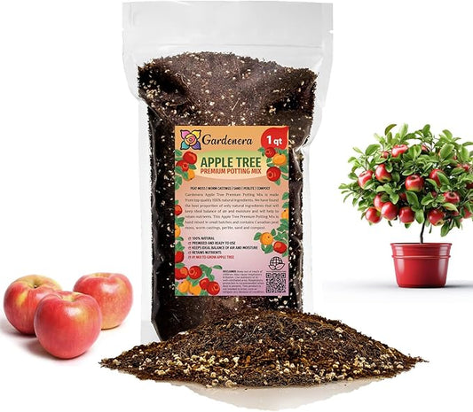 Premium Apple Potting Soil Mix - Optimal Nutrient-Rich Blend for Thriving and Juicy Apples - 1 Quart-VerdiqueGarden