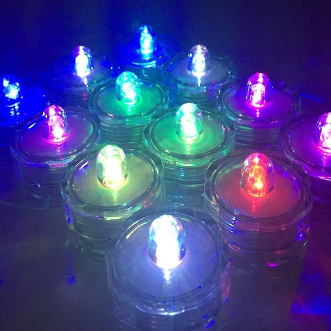 Bright LED Floral Tea Light Submersible Lights for Party Wedding (RGB(Changing Color), 30 Pack)-VerdiqueGarden