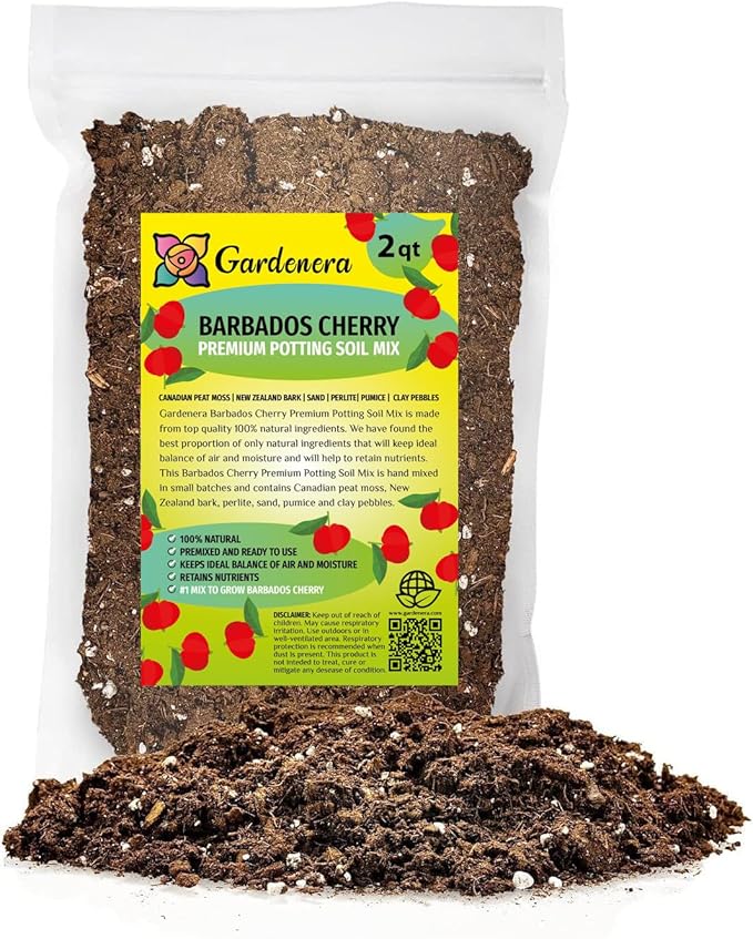 Elevate Your Barbados Cherry Garden with Gardenera's Organic Potting Mix - Tailored for Robust Cherry Plants and Delicious Harvests - 2 Quart-VerdiqueGarden