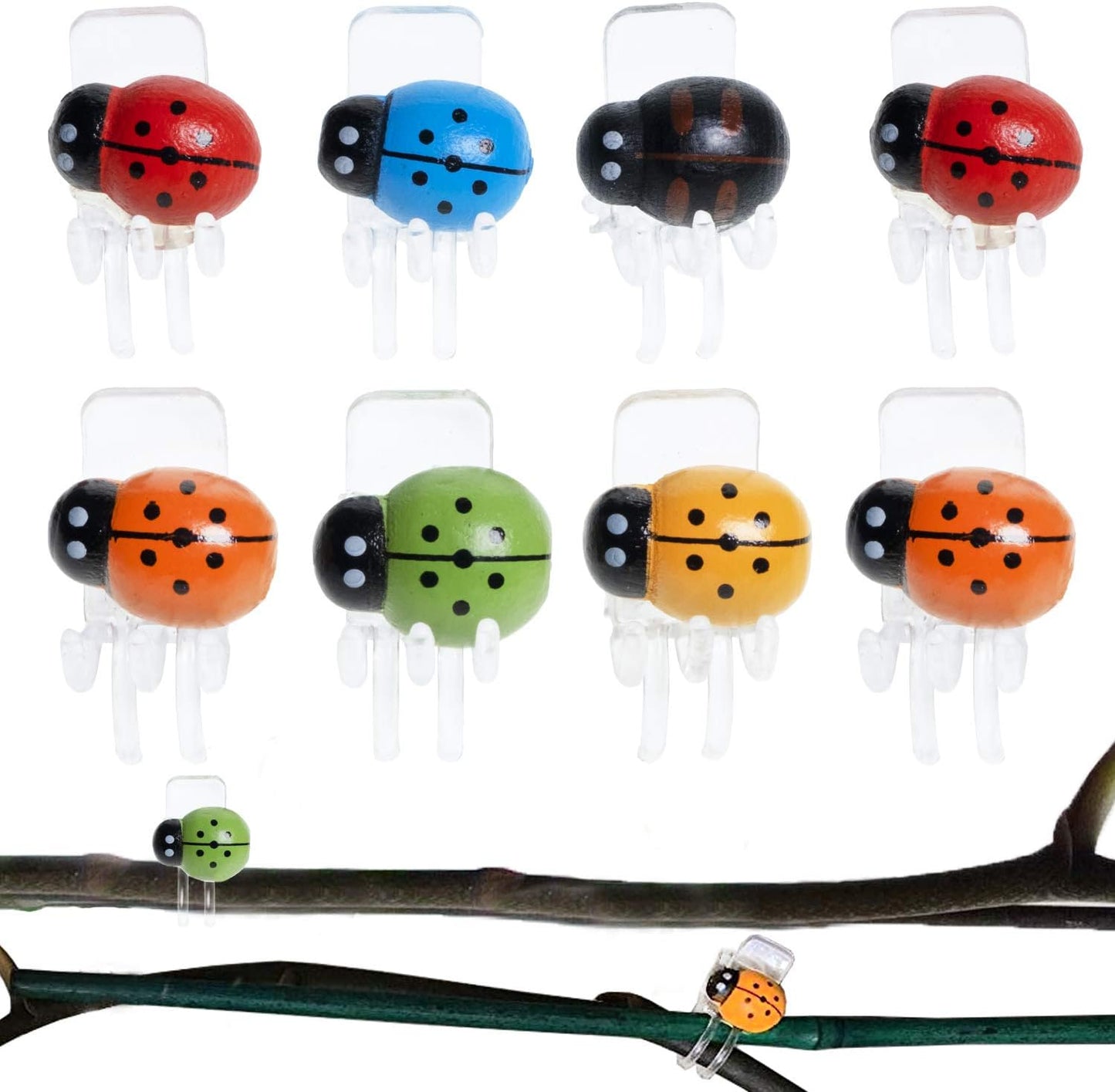 BEADNOVA Orchid Clips 30Pcs Ladybug Plant Clips Orchid Support Clips Vine Clips Plant Clips for Support Flower Orchid Vine (Mix Color, 30PCS)-VerdiqueGarden