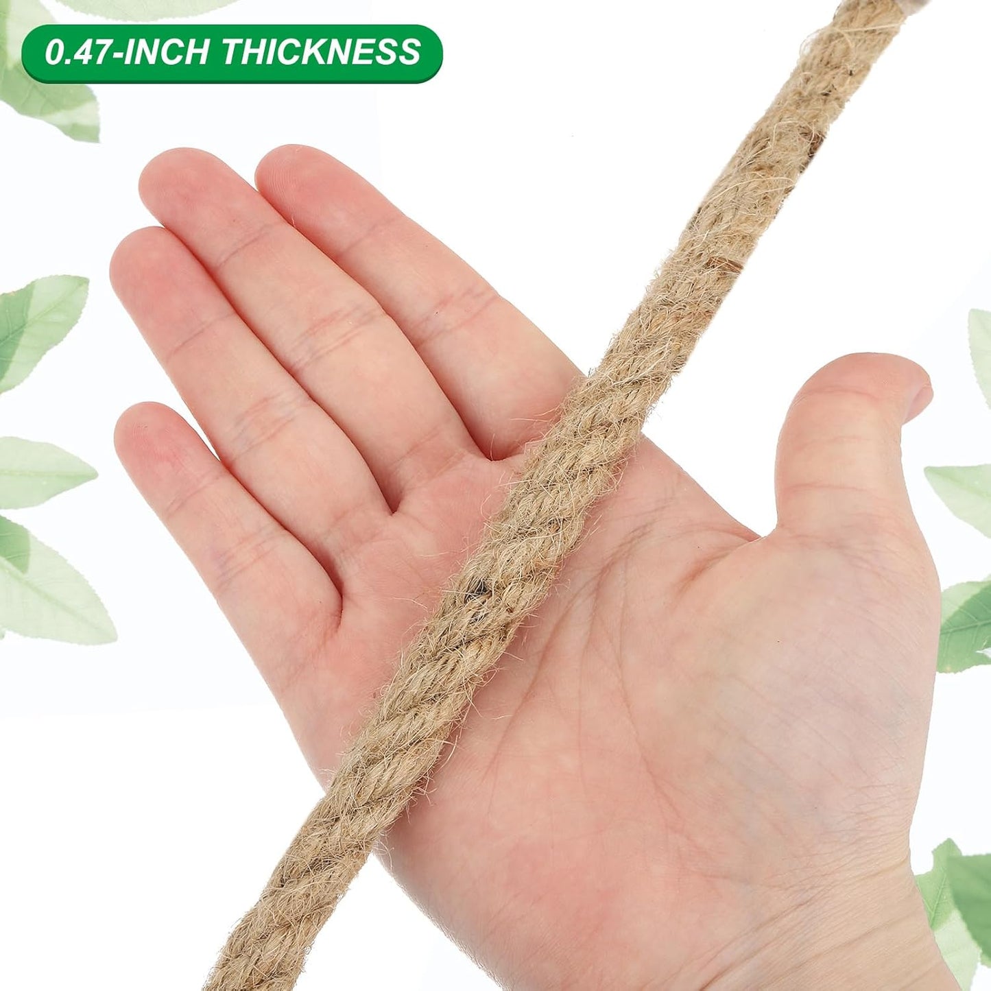 PATIKIL 1/2" x 50 Ft Twisted Manila Rope Jute Rope Natural Thick Jute Rope Twine Burlap Rope for Docks Railings Bundling Craft Tug of War Decorating-VerdiqueGarden