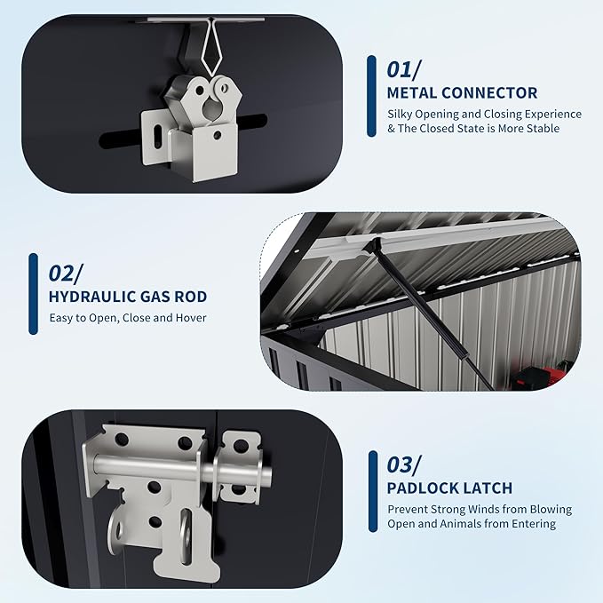 2 Trash Cans Metal Outdoor Storage, 3x6 FT Garbage Bin Storage Shed with Chain Lid, Garbage Can Metal Sheds for Garden, Backyard, Lawn and Patio-VerdiqueGarden