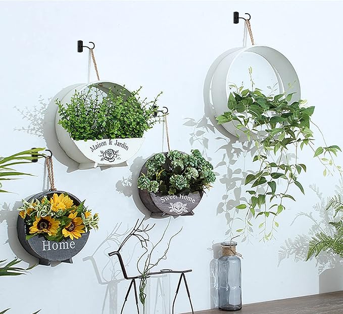 Ceiling Hooks for Hanging Plants,2Pack 4in for Plants,Lights,Planters,Lanterns,Hanging Bird Feeders,Wind Chimes,Indoor&Outdoor Decoration Black-VerdiqueGarden