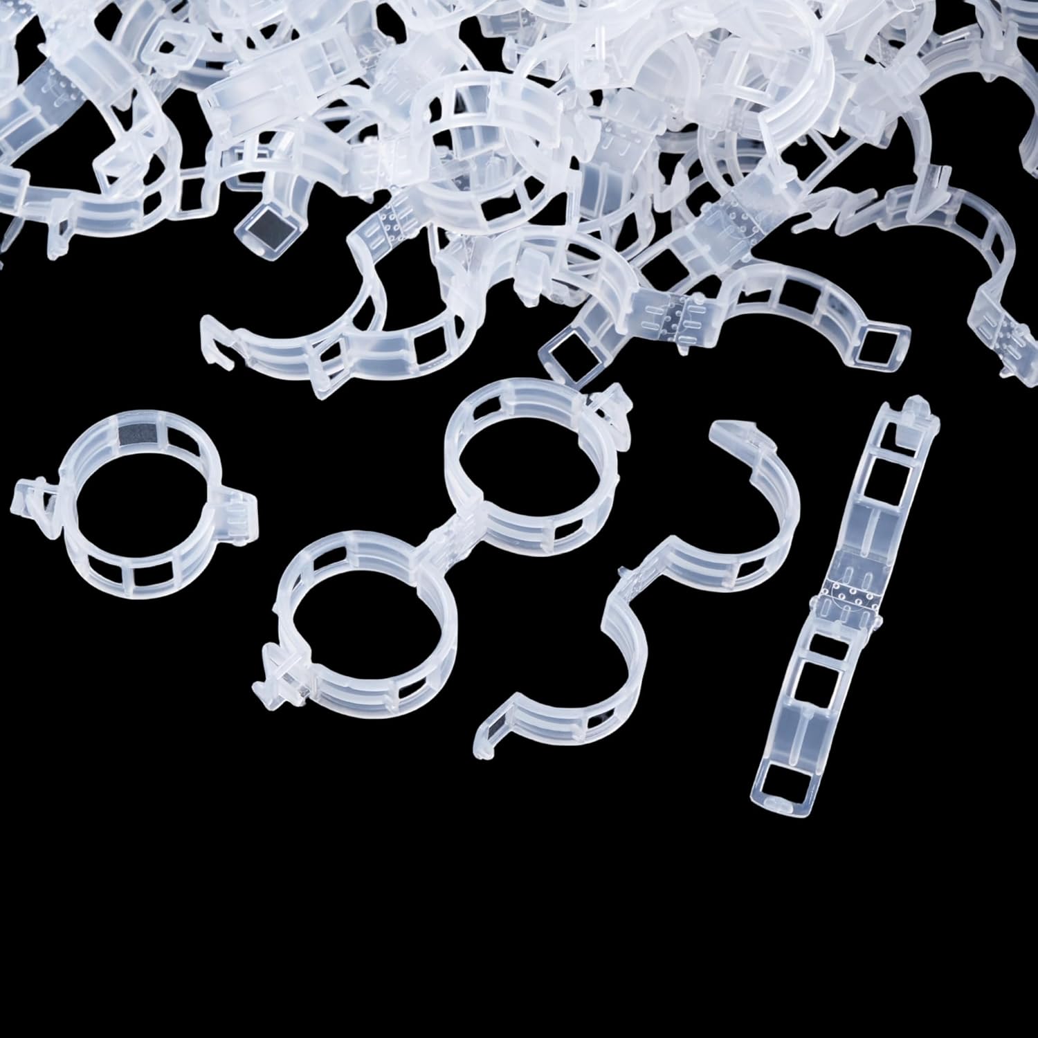 300 Pcs Plant Support Clips,Plastic Clips for Securing Plants,Tomato Vine Clips,Plant Fixing Clips,Garden Clips for Climbing Plants,Grape and Vine Vegetables (300, White)-VerdiqueGarden