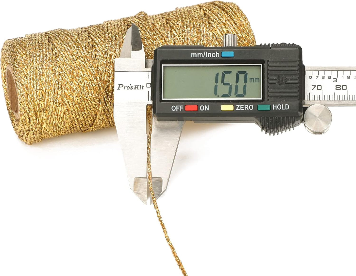 KINGLAKE Gold Twine String,Christmas Metallic Gold Twine String Bakers Twine for Gift Wrapping and Crafts,328 Feet 1.5mm Gold Glitter String Thread-VerdiqueGarden