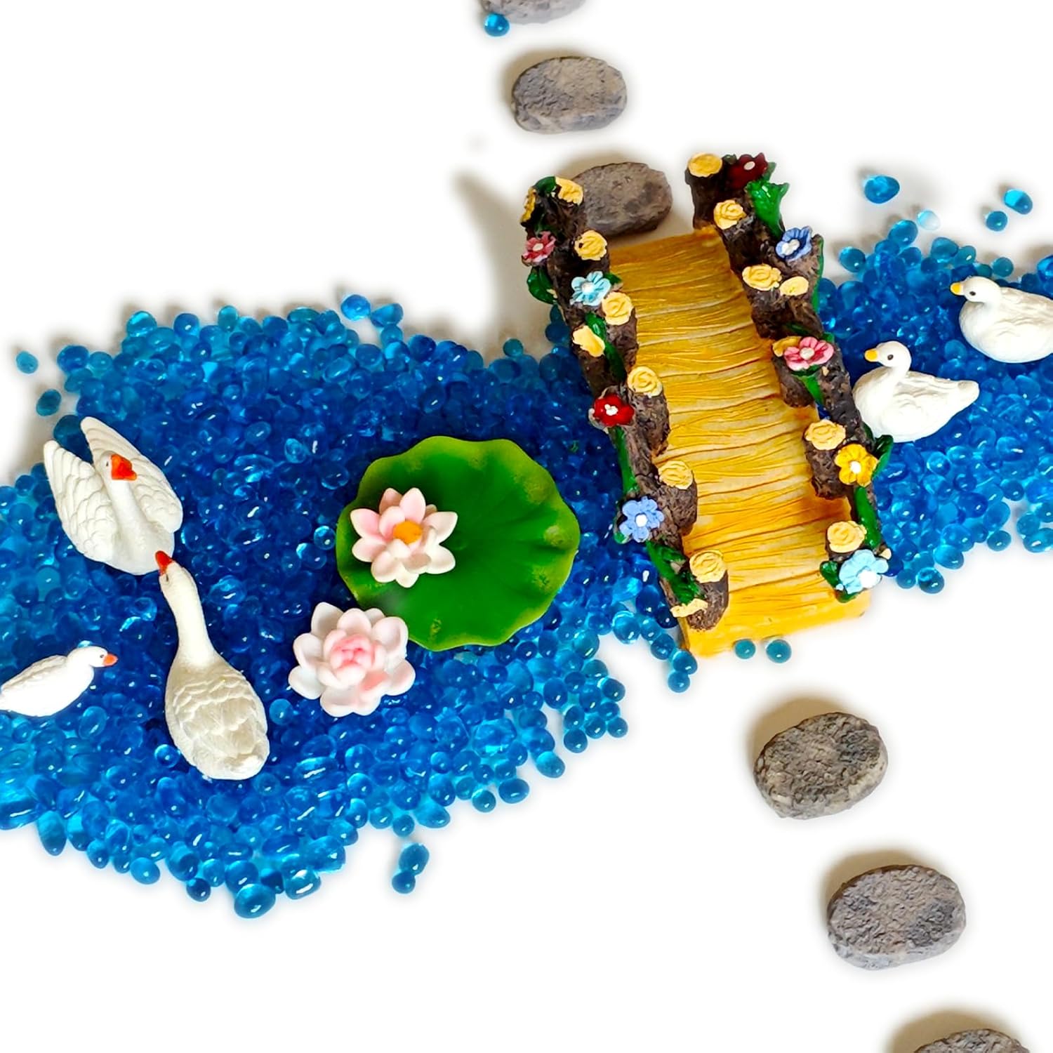 Kai Dream Fairy Garden Bridge,Miniature Resin Bridge Figurine,3.6 * 2 * 1.5 inches, Micro Landscape Tiny Decorative-VerdiqueGarden