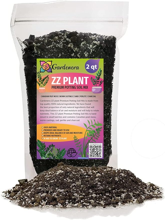 Premium ZZ Plant Essential Potting Blend - All-Natural Blend for Thriving Zamioculcas Plants - Boosts Root Health and Distinctive Beauty - 2 QUARTS-VerdiqueGarden