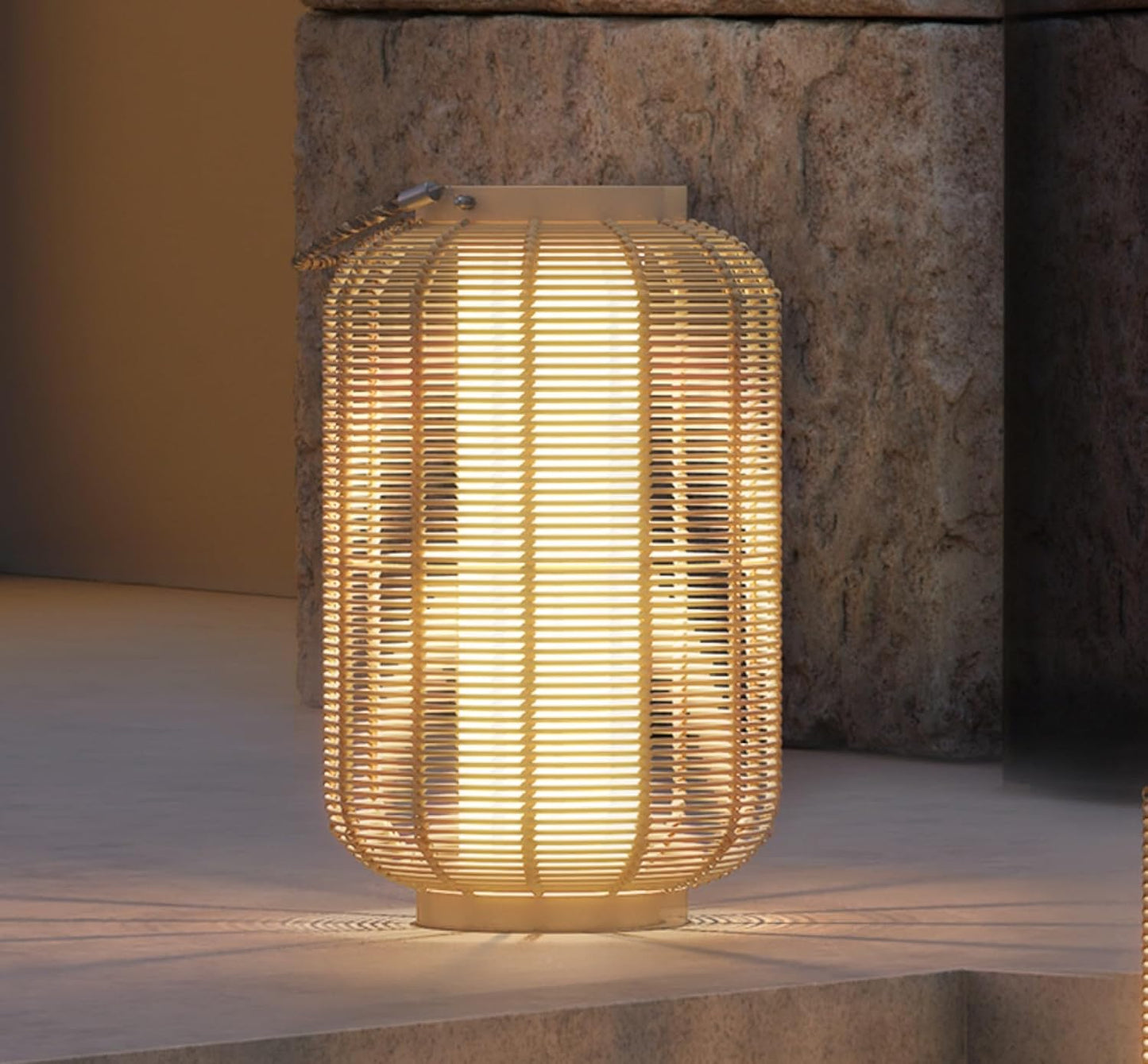 Solar Yard 1-Pack Outdoor Solar Lantern Lamp, Water-Resistant Boho Lights for Outside Hanging Lantern Table Lights Decoration for Garden, Patio, Porch, Trees, Pathway, Natural-VerdiqueGarden