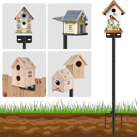 72 Inch Adjustable Bird Feeder Pole,Bird House Pole Suitable for Feeders & Birdhouse,Weather Station,Heavy-Duty Rustproof Design,Enhance Outdoor Decor & Birdwatching Experience (1 Pack 72 inch)-VerdiqueGarden