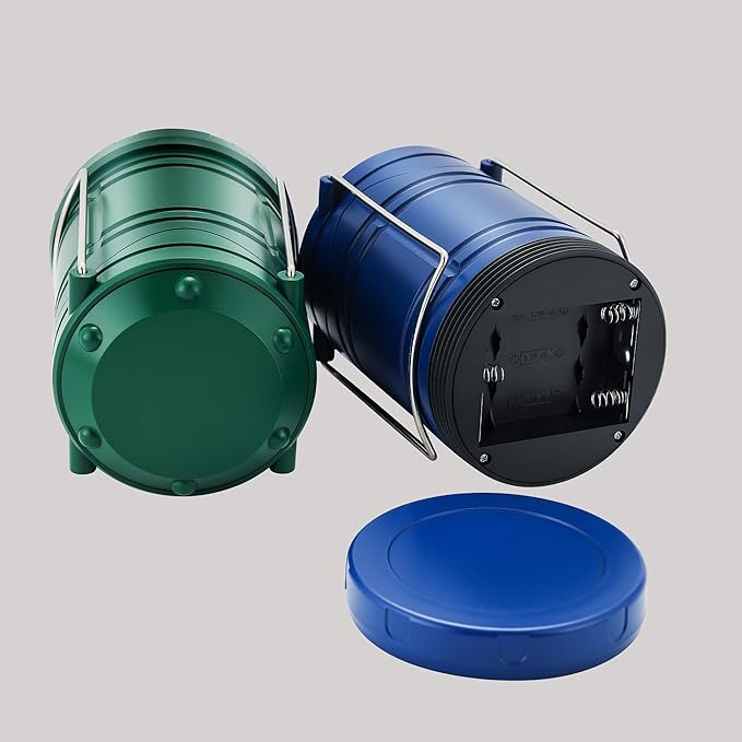 Lichamp LED Camping Lantern, 4 Pack Battery Powered Flashlight for Power Outages, Portable Collapsible Hanging Light Essential for Home, Outdoor, Emergency Lamp Survival Kit Gear for Hurricane, C5-VerdiqueGarden