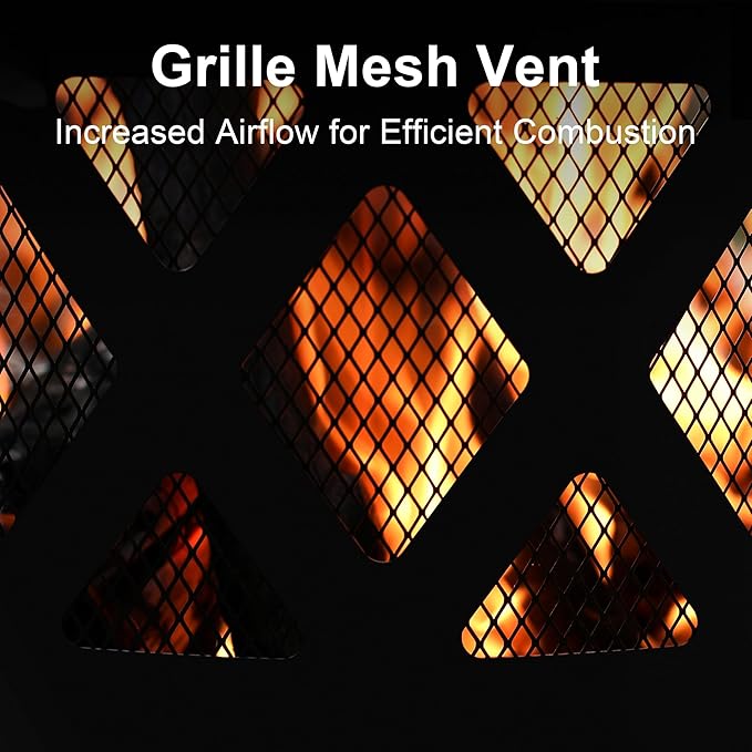 BALI OUTDOORS Fire Pit with Poker, 32 inch Outdoor Fire Pit Patio, Wood Burning Firepits for Outside with Grill-VerdiqueGarden