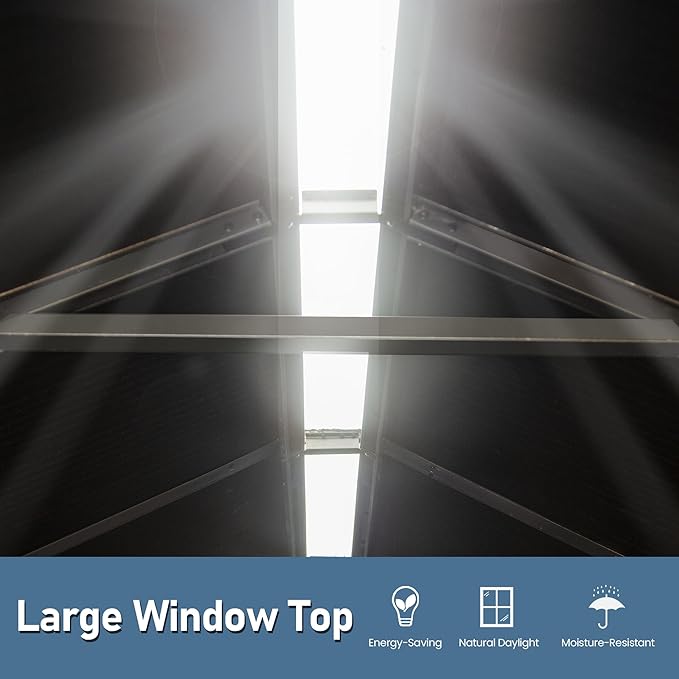 Domi 6x4 FT Outdoor Resin Storage Shed, All-Weather Double-Wall Storage Building for Backyard, Garden, Lawn Tools, Mower, Bike & Pool Equipment, Lockable Doors, Ventilated Roof, Grey-VerdiqueGarden