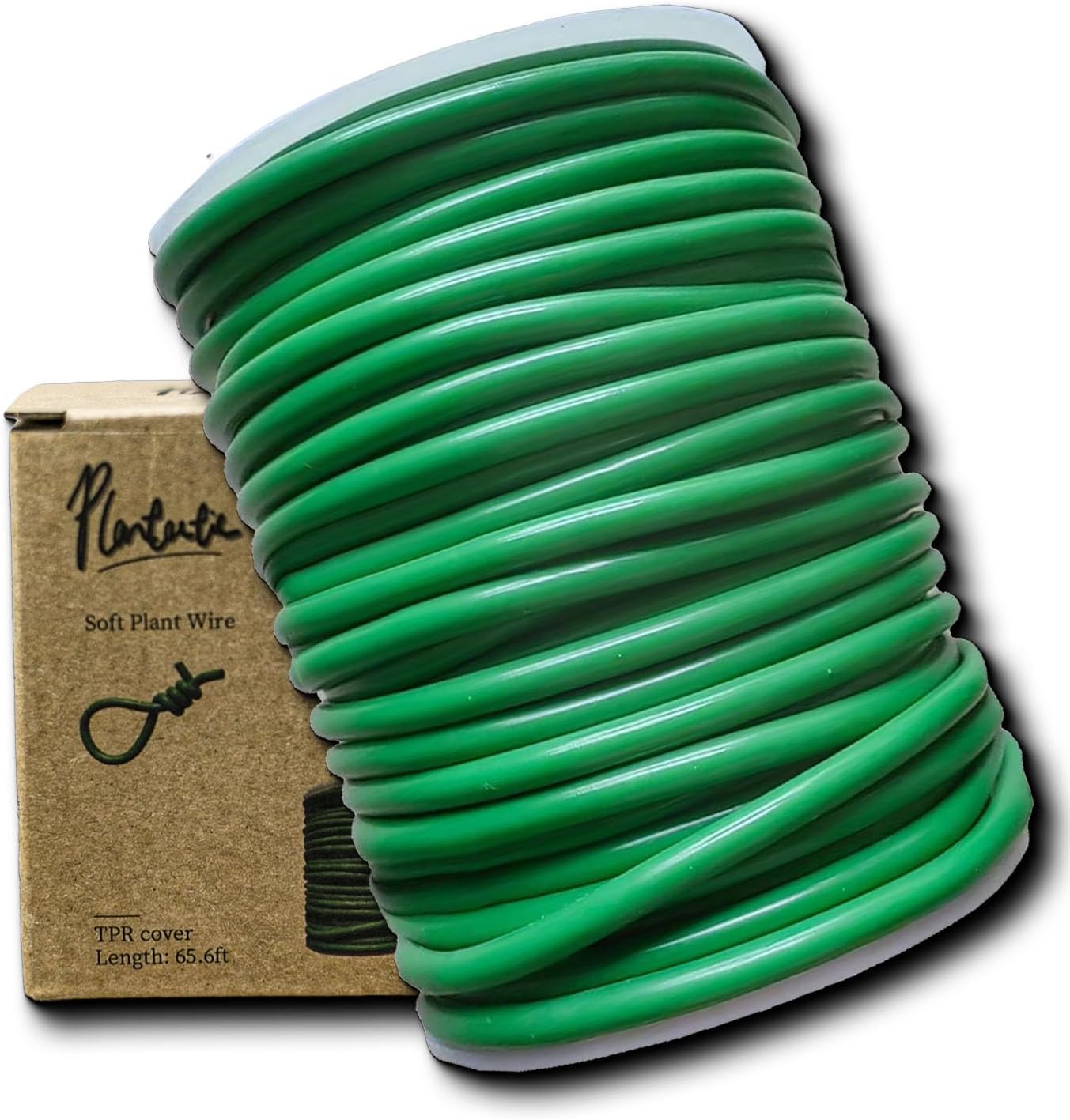 Soft Plant Tie Garden Plant Twist Tie TPR Plant Supply, for Supporting and Fixing Garden Planting Branches Vines, Stems, for Garden, Office, Home Organizing (65.6ft /3.5mm Diameter, Green)-VerdiqueGarden