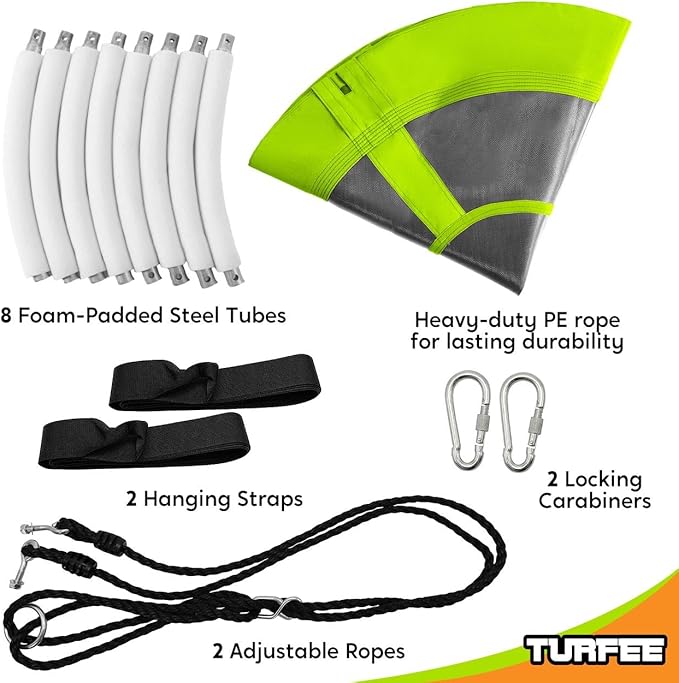 TURFEE Swing for Outdoor Swing Set - Pack of 1 Swing Seat Replacement Kit with Heavy Duty Chains - Backyard Swingset Playground Accessories for Kids (Green)-VerdiqueGarden