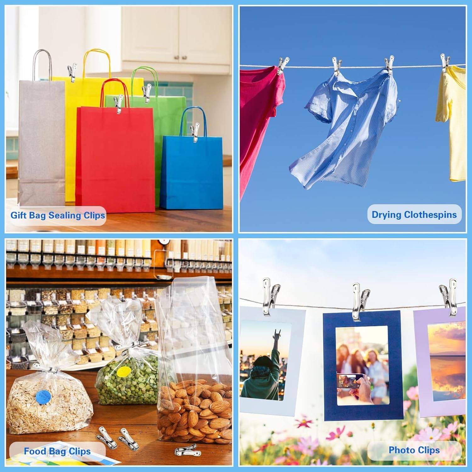 JULMELON Garden Clips, 100 PCS Stainless Steel Greenhouse Clamps Heavy Duty Greenhouse Clips Hoops with Large Open Strong Grip for Shade Cloth-VerdiqueGarden