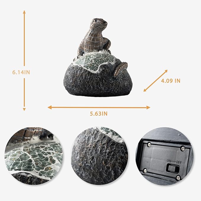 Solar Garden Outdoor Statues Lizard with LED Lights - Lawn Decor Lizard Statue for Patio, Balcony, Yard Ornament - Unique Housewarming Gifts-VerdiqueGarden